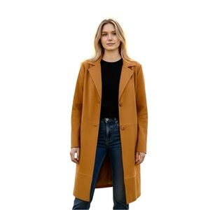 Marc New York Duster Length Faux Suede Coat, made Andrew Marc. Size XL- NWOT